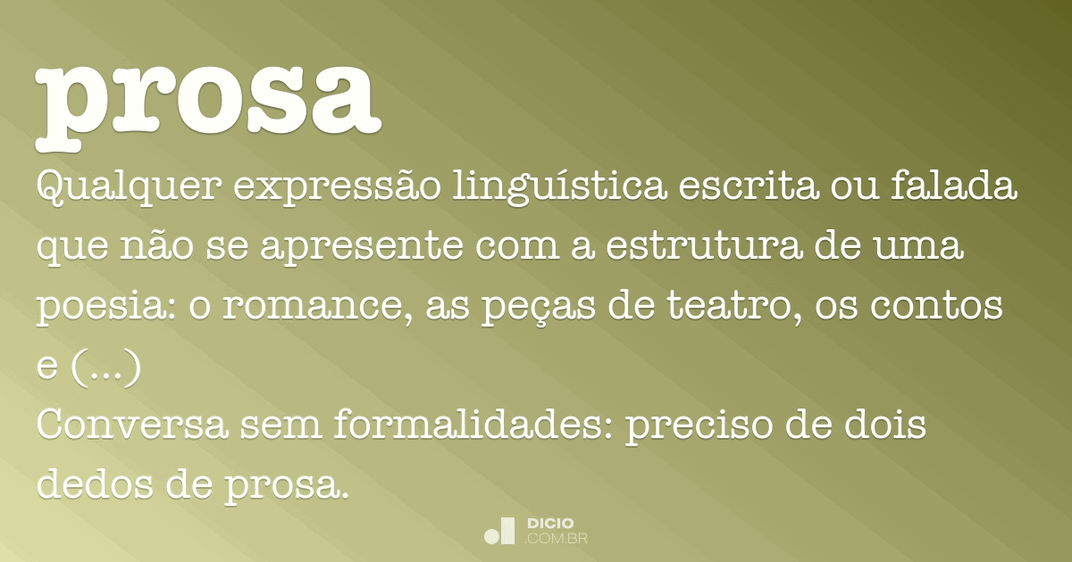 O Que É Texto Em Prosa Exemplo