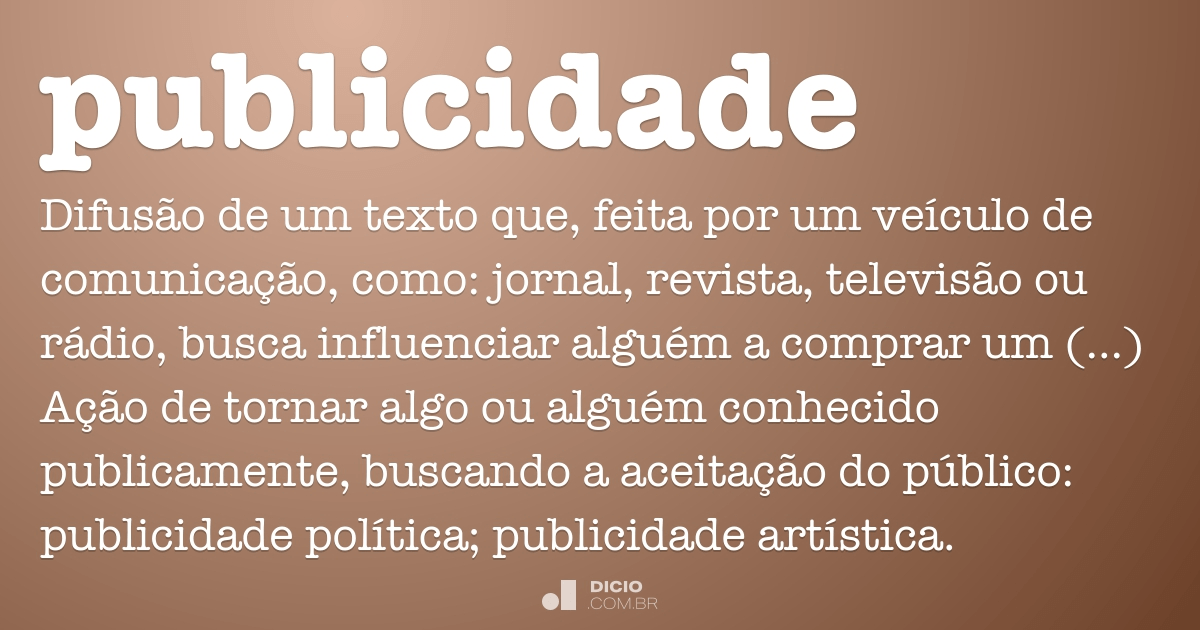 Publicidade - Dicionário Online de Português