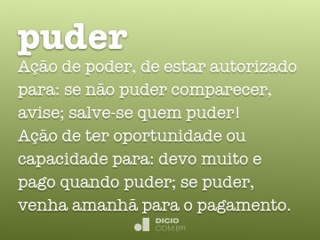 quando puder ou poder –