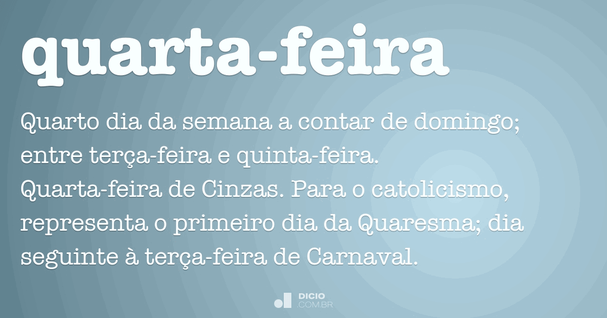 O que significa feira nos dias da semana?