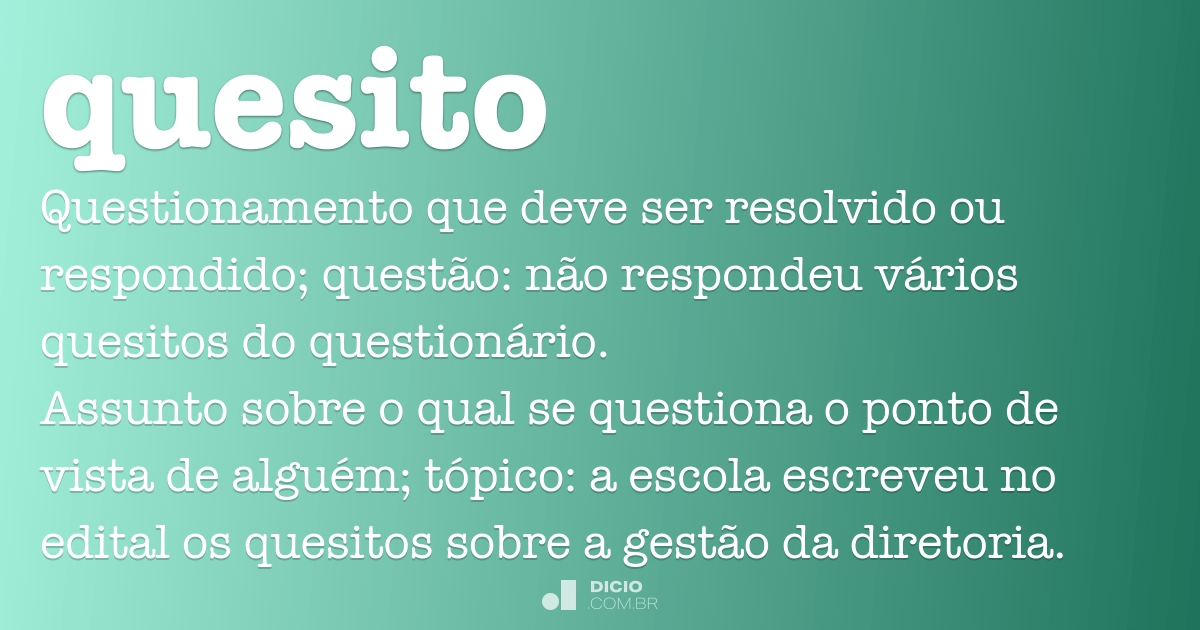 Quesito - Dicionário Online de Português