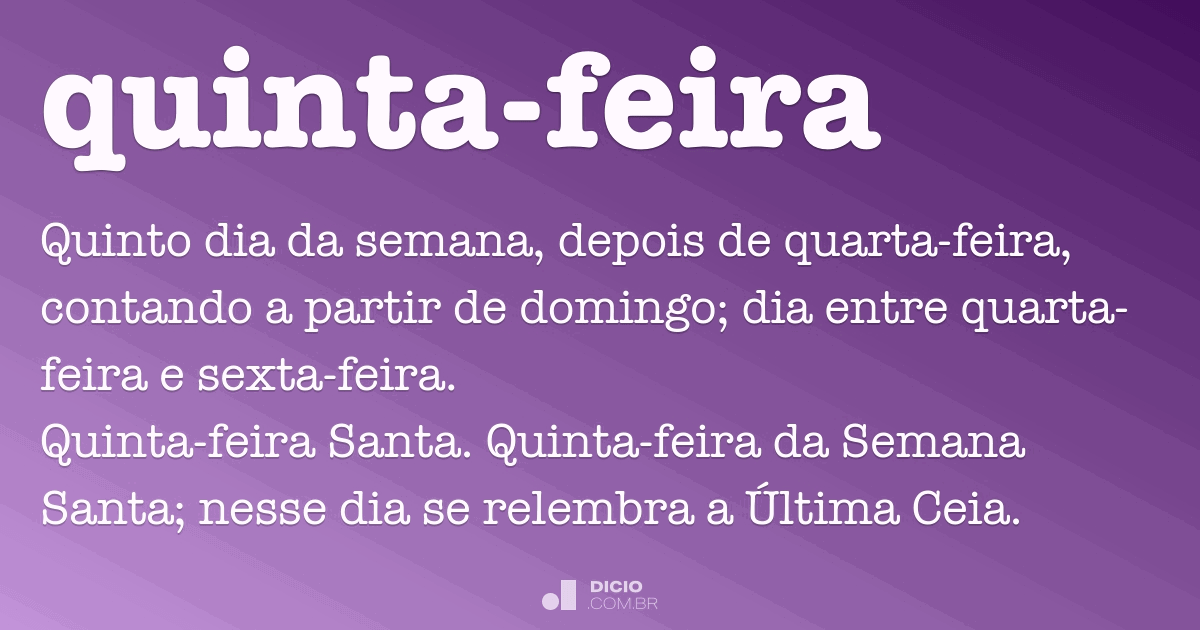 O que significa feira nos dias da semana?