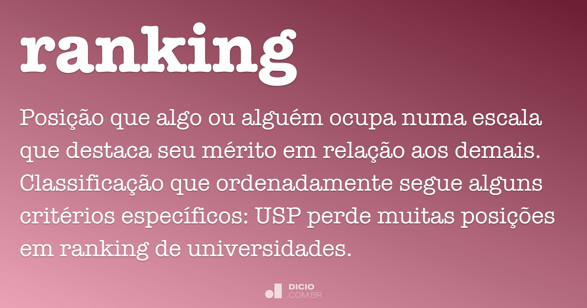 Ranking - Dicio, Dicionário Online de Português