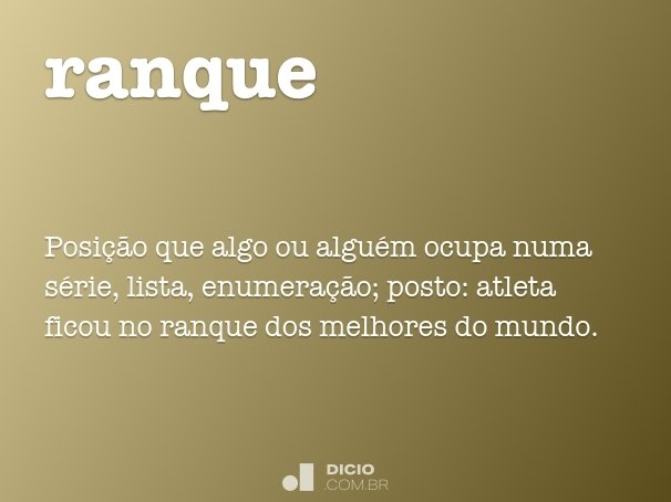 Ranquear - Dicio, Dicionário Online de Português