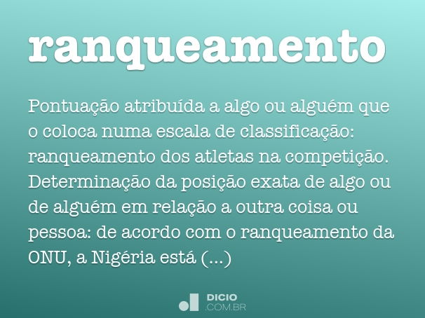 Ranquear - Dicio, Dicionário Online de Português