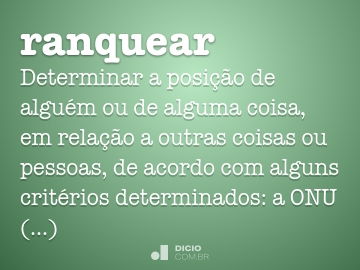 Ranquear - Dicio, Dicionário Online de Português