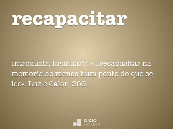 Para recapacitar