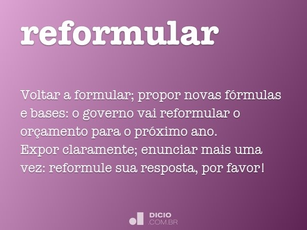 reformular