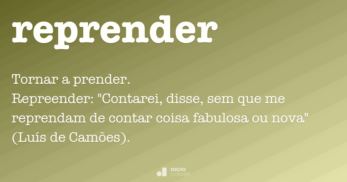 Reprender - Dicio, Dicionário Online de Português