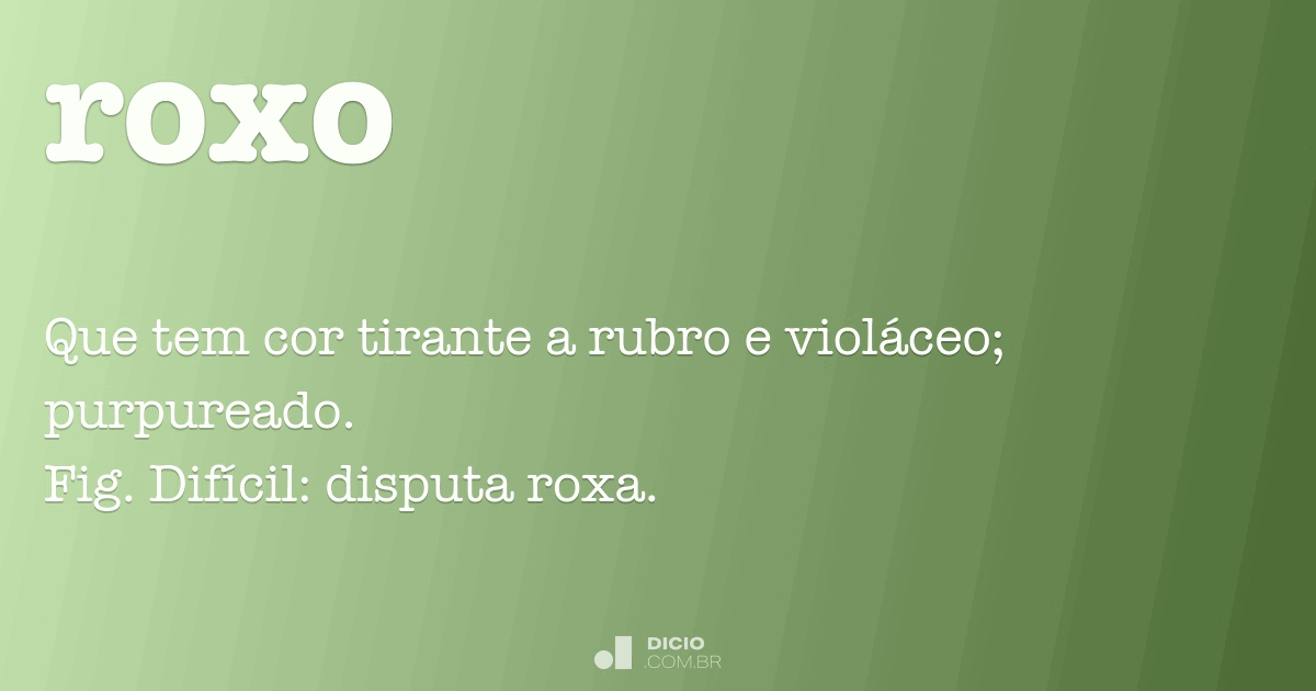 Qual o plural de roxo?