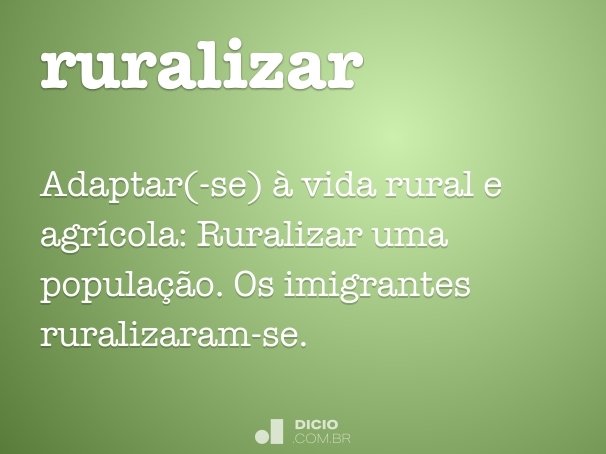 ruralizar