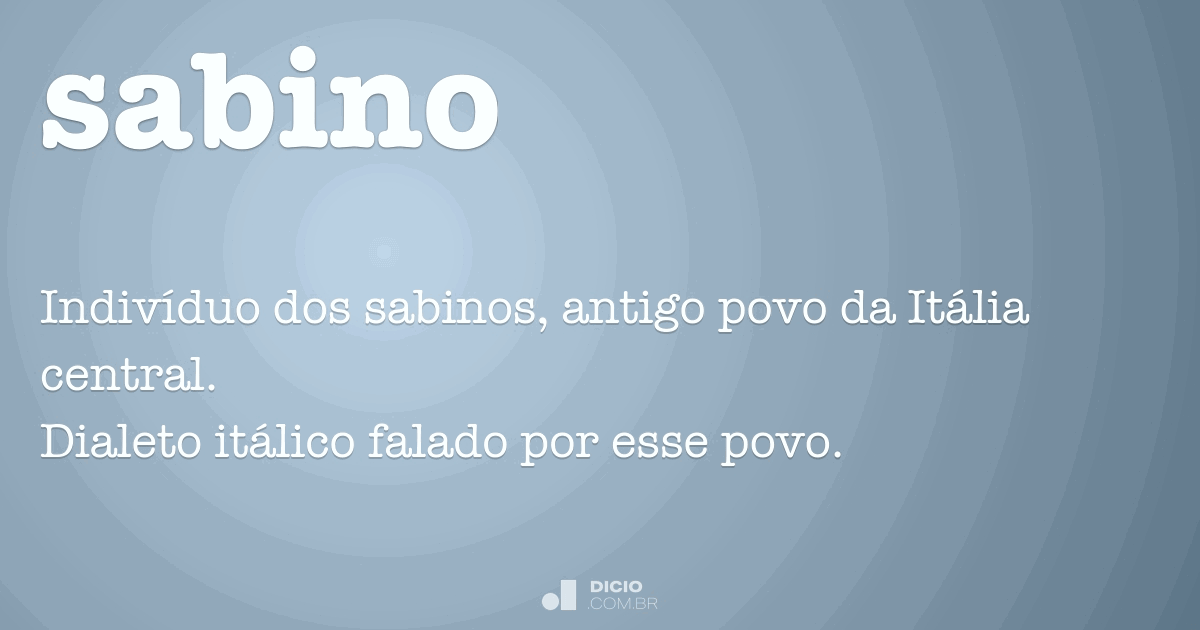 O que significa o nome sabinos?