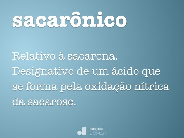 sacarônico