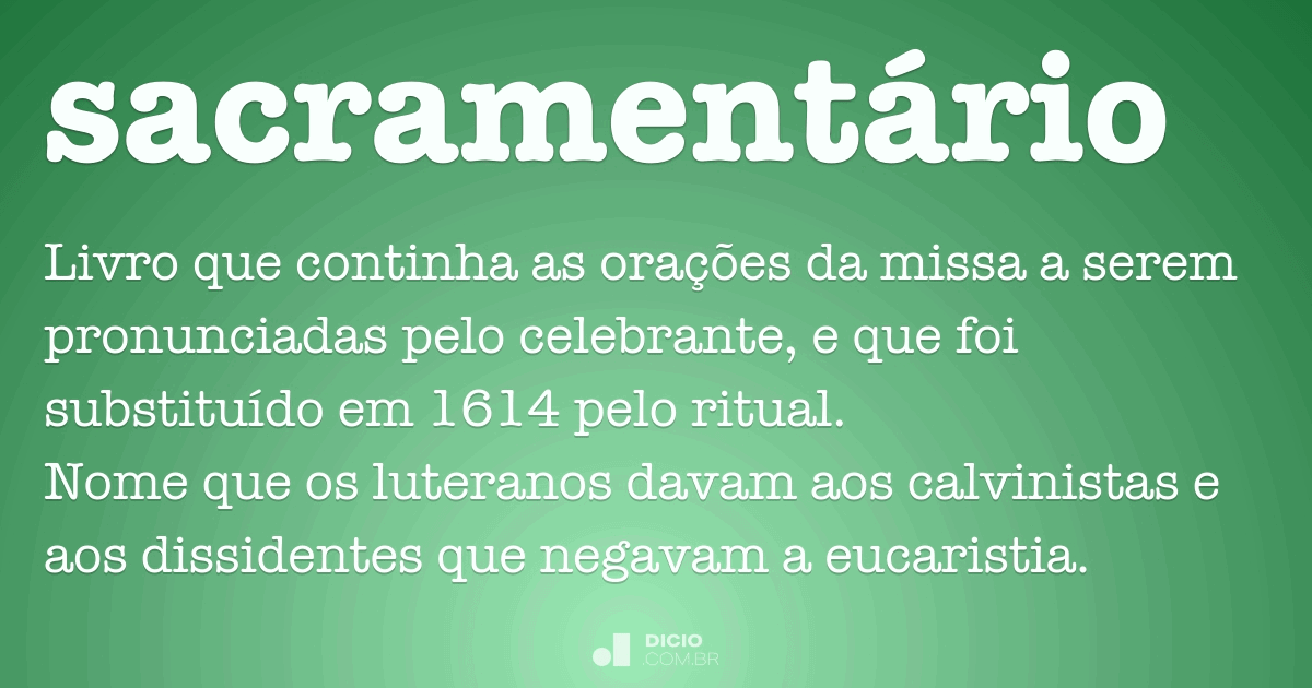 Sacramentário Dicio, Dicionário Online de Português