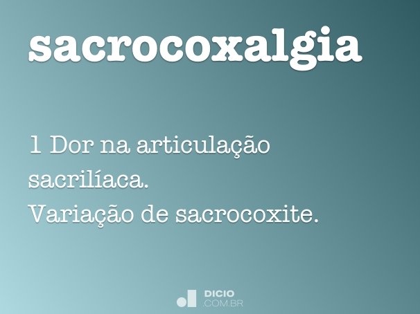 sacrocoxalgia