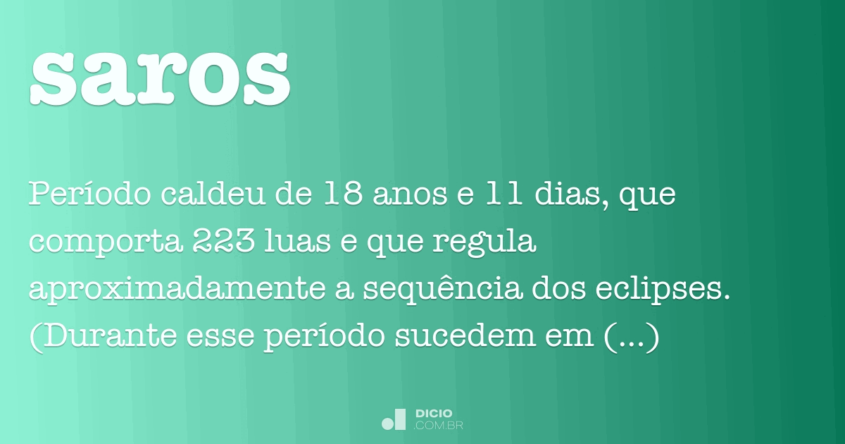 Saros Dicio, Dicionário Online de Português