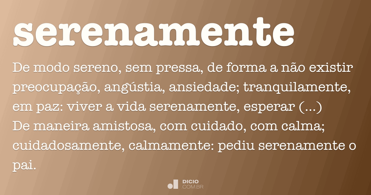 Sereno - Dicio, Dicionário Online de Português