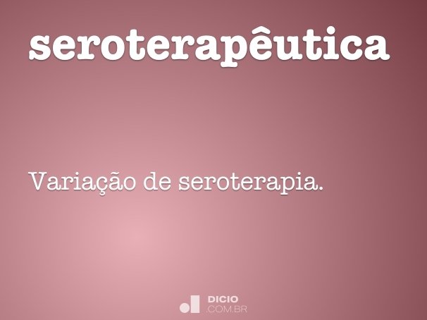 seroterapêutica