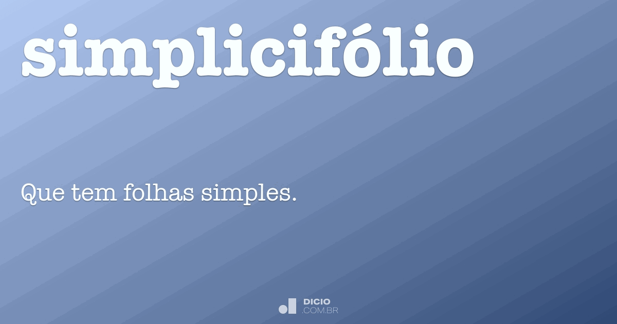 Simplicifólio Dicio Dicionário Online de Português