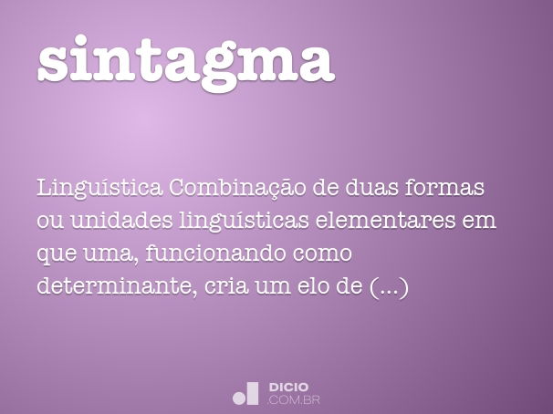 Sintagma - Dicio, Dicionário Online de Português