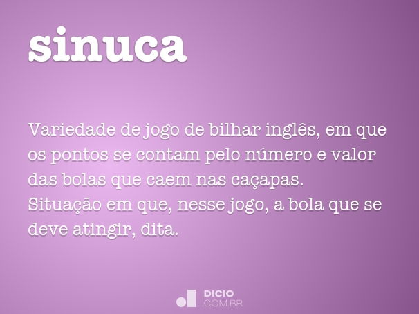 Sinuca - Dicio, Dicionário Online de Português