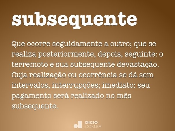 subsequente