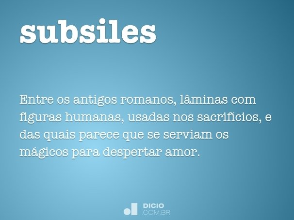 Subséssil - Dicio, Dicionário Online de Português