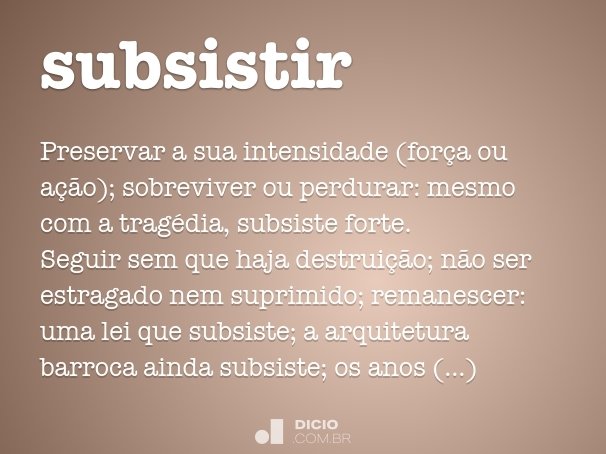 subsistir
