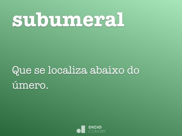 subumeral