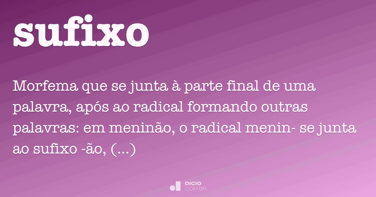 Sufixo Dicio Dicionario Online De Portugues