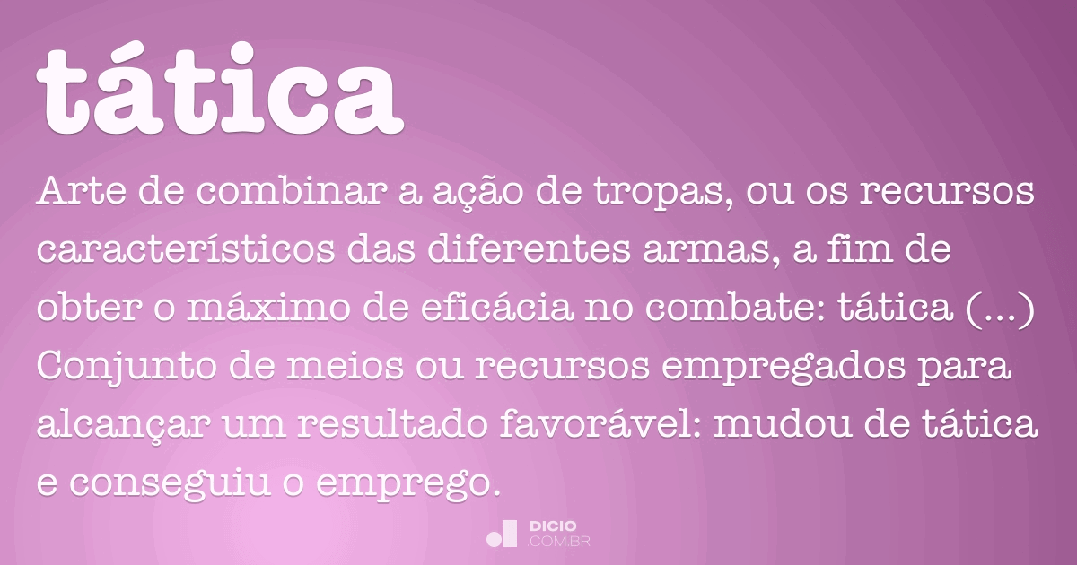 O que é tática de um exemplo?