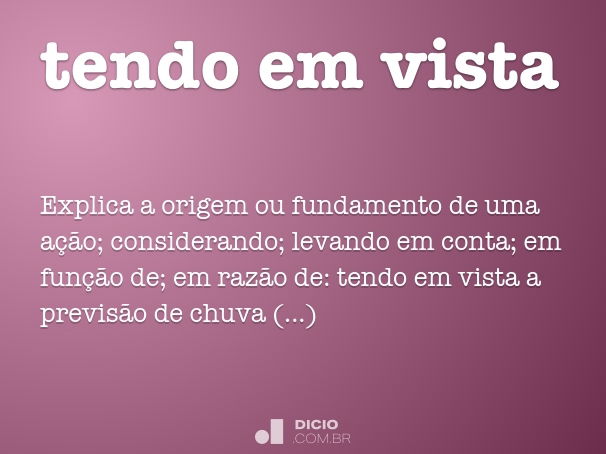 tendo em vista