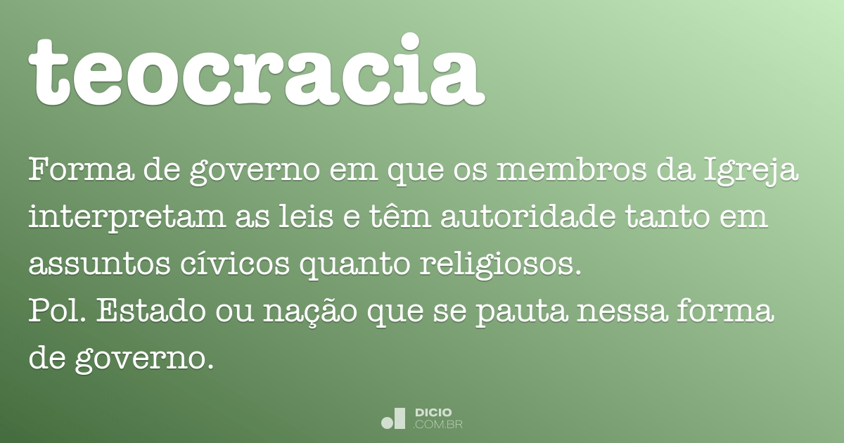 Teocracia - Dicio, Dicionário Online de Português