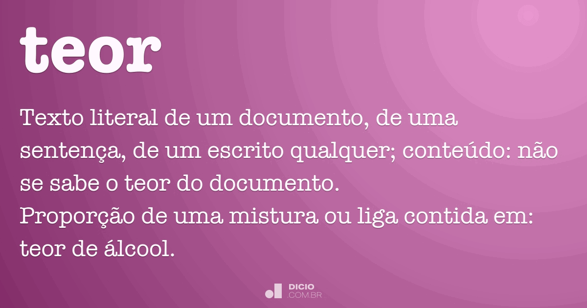 Teor - Dicio, Dicionário Online De Português