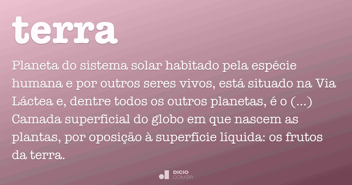 O que significa toda a terra?