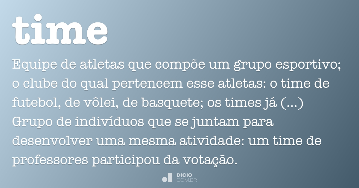 time em português o que significa