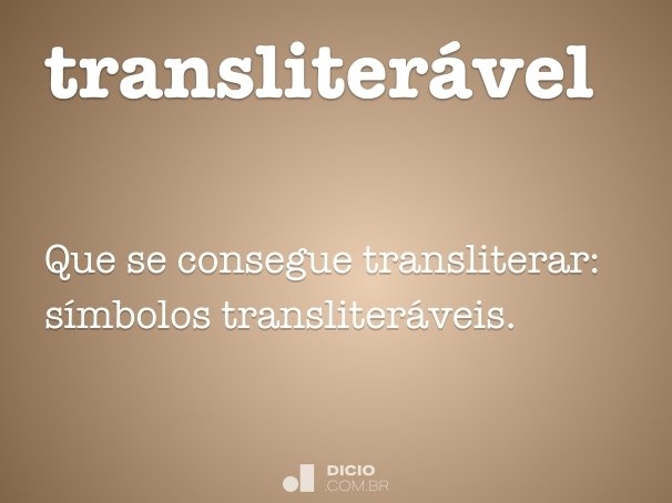 transliterável