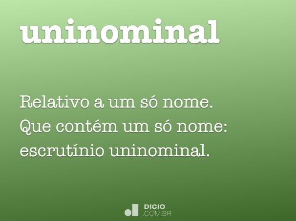 uninominal