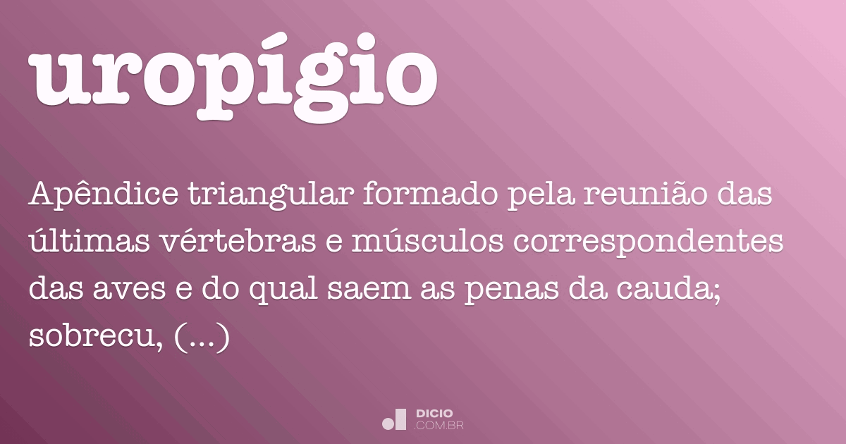 Uropígio - Dicio, Dicionário Online de Português