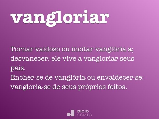 vangloriar