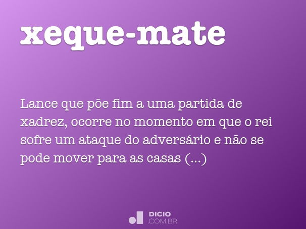 O Que é XEQUE-MATE em Inglês