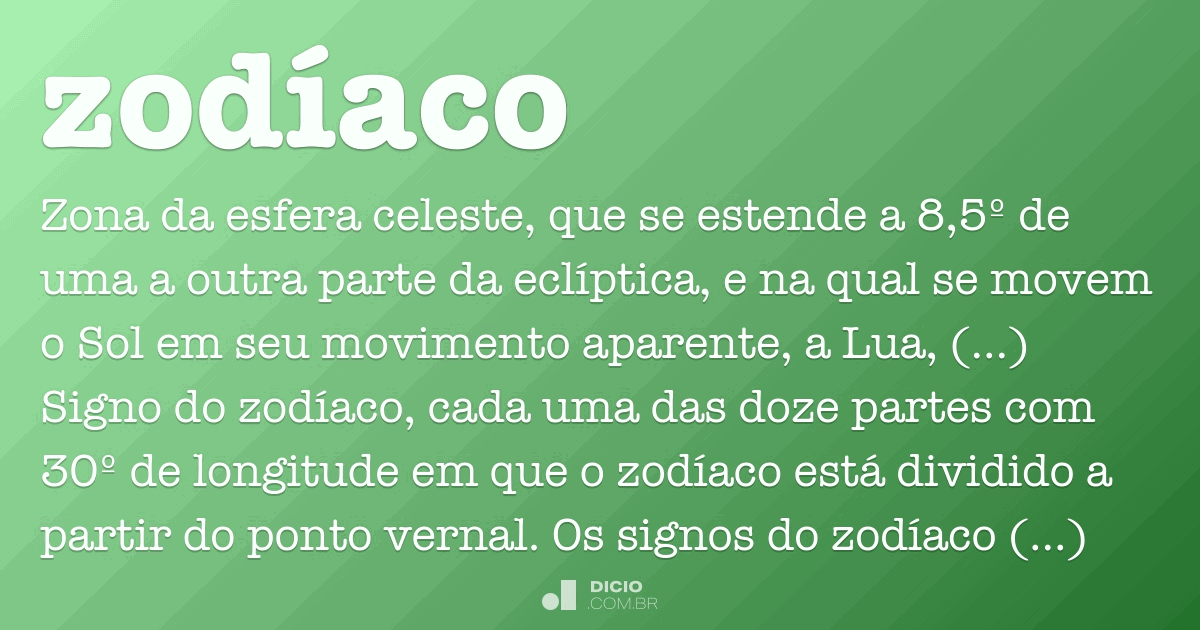 Zod aco Dicio Dicion rio Online de Portugu s